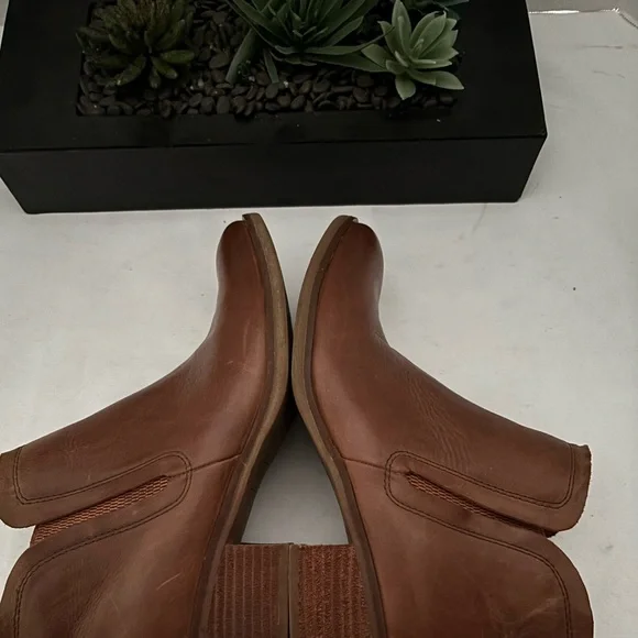 WOMENS KORKS KORK-EASE LEATHER ANKLE BOOTS COGNAC BROWN  SZ 9.5 - Picture 12 of 14